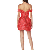 Jasmine Maraya Off The Shoulder Red Mini Dress