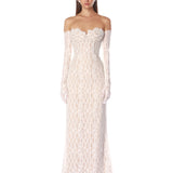 Kiera White Strapless Gown - SAMPLE
