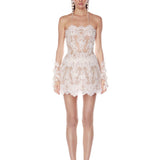 Paris Maraya Blanc Lace Mini Dress