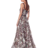 Midnight Embroidered Black Multi Gown