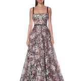 Midnight Embroidered Black Multi Gown