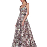 Midnight Embroidered Black Multi Gown