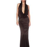 Olivia Noir Hooded Gown - SAMPLE