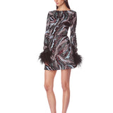 Tokyo Feather Pink Multi Mini Dress - Sample