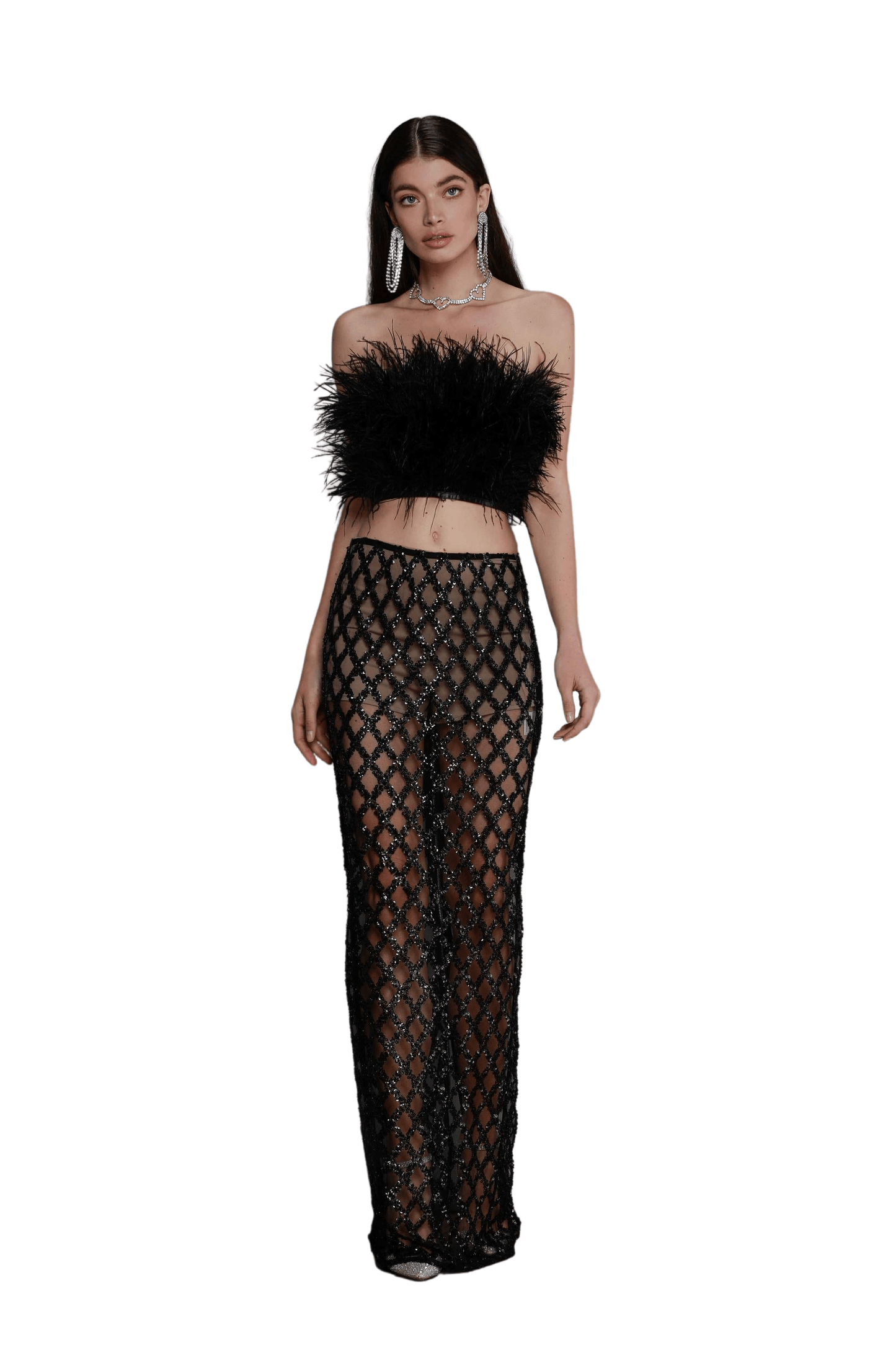 Afiya Noir Feather Top