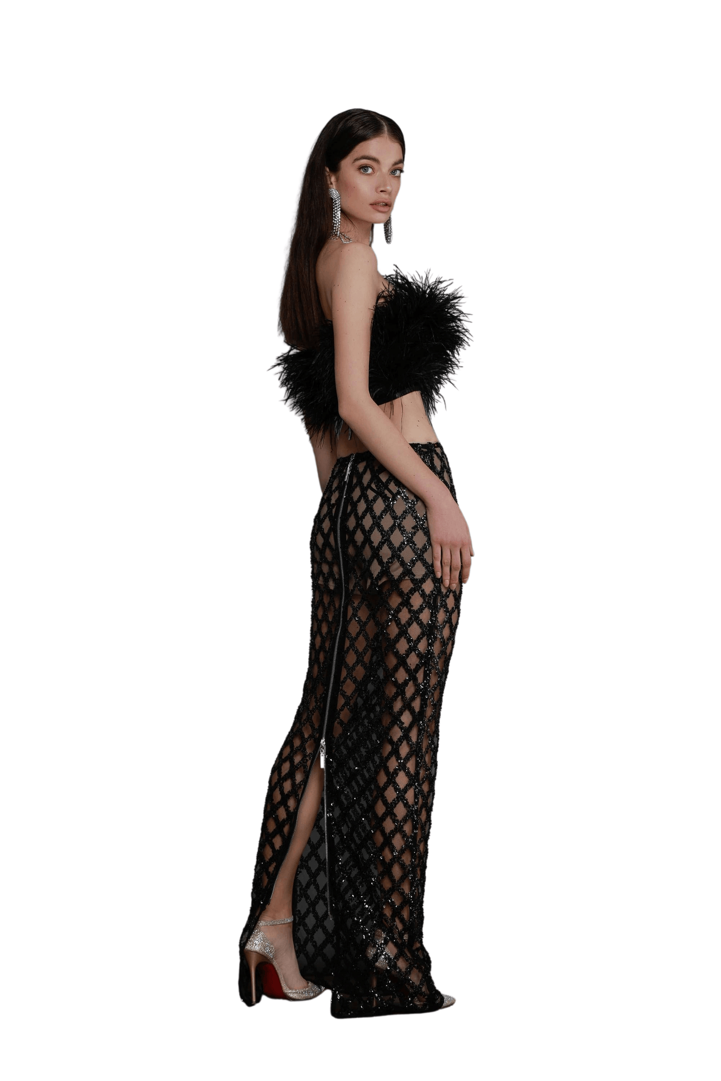 Afiya Noir Feather Top