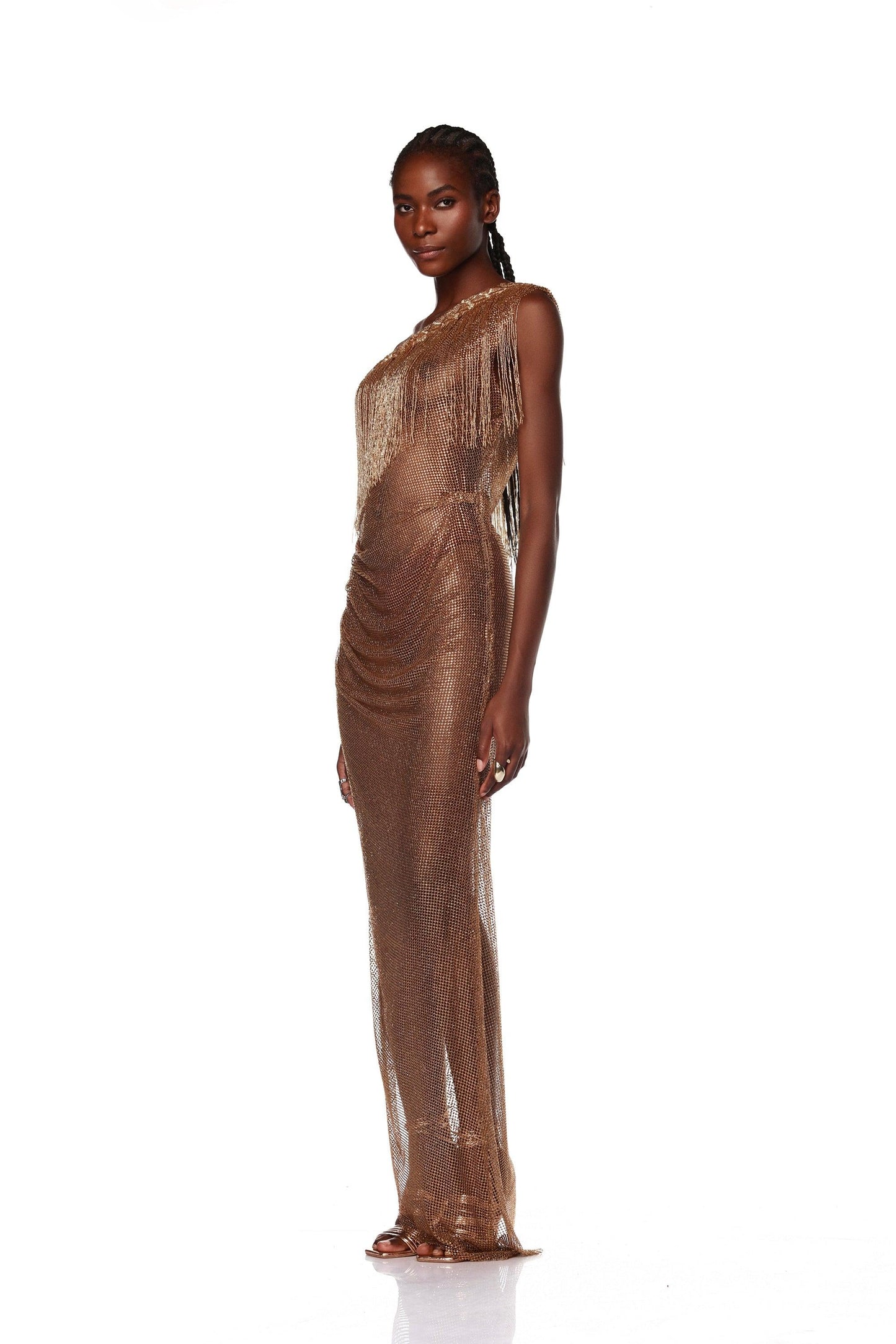 Ashanti One Shoulder Gold Gown - Pre Order - BRONX AND BANCO