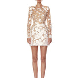 Bouquet Maraya Blanc Floral Long Sleeve Mini Dress - Pre Order - BRONX AND BANCO