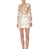Bouquet Maraya Blanc Floral Long Sleeve Mini Dress - Pre Order - BRONX AND BANCO