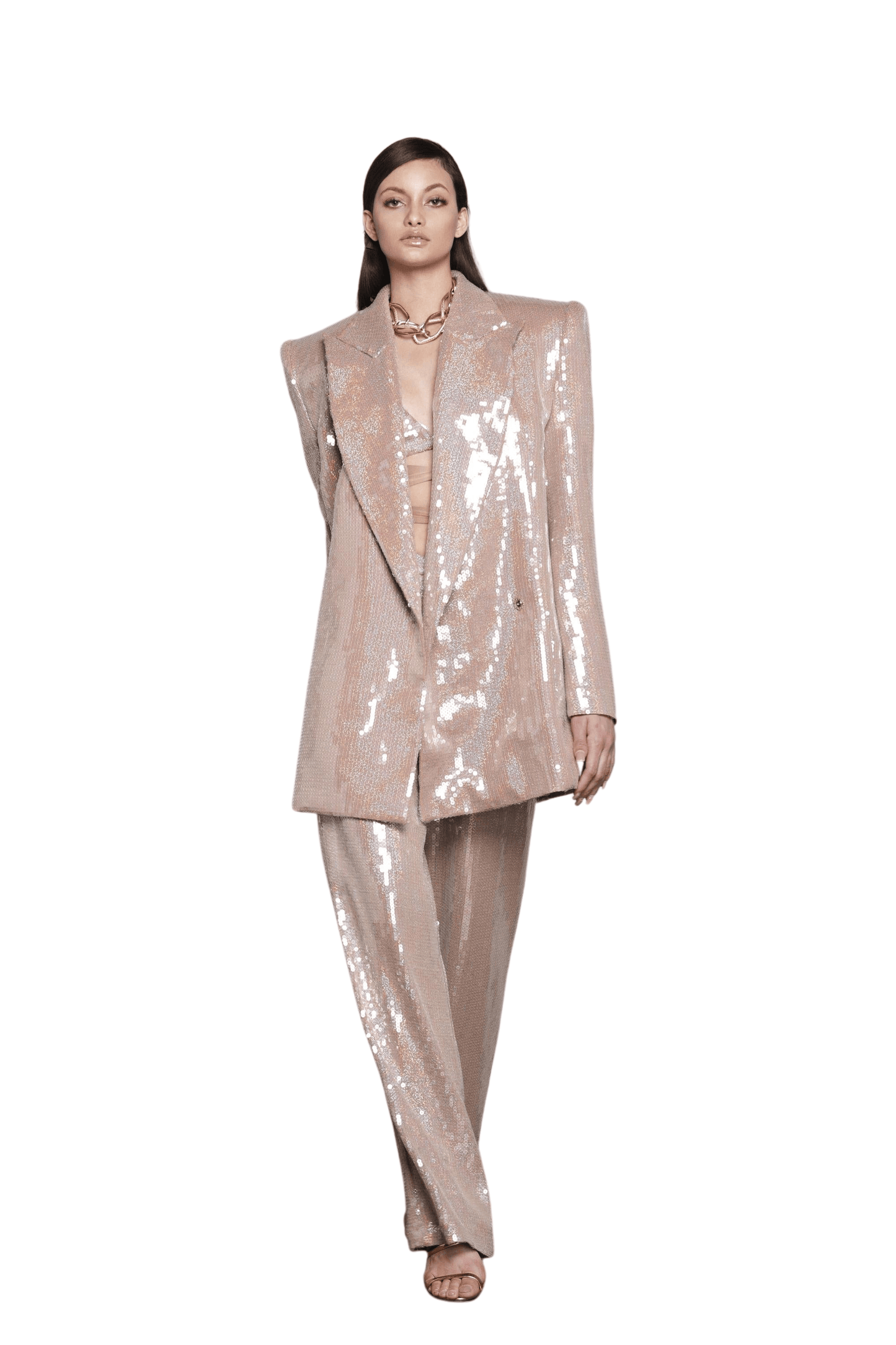 Capri Nude Sequin Blazer