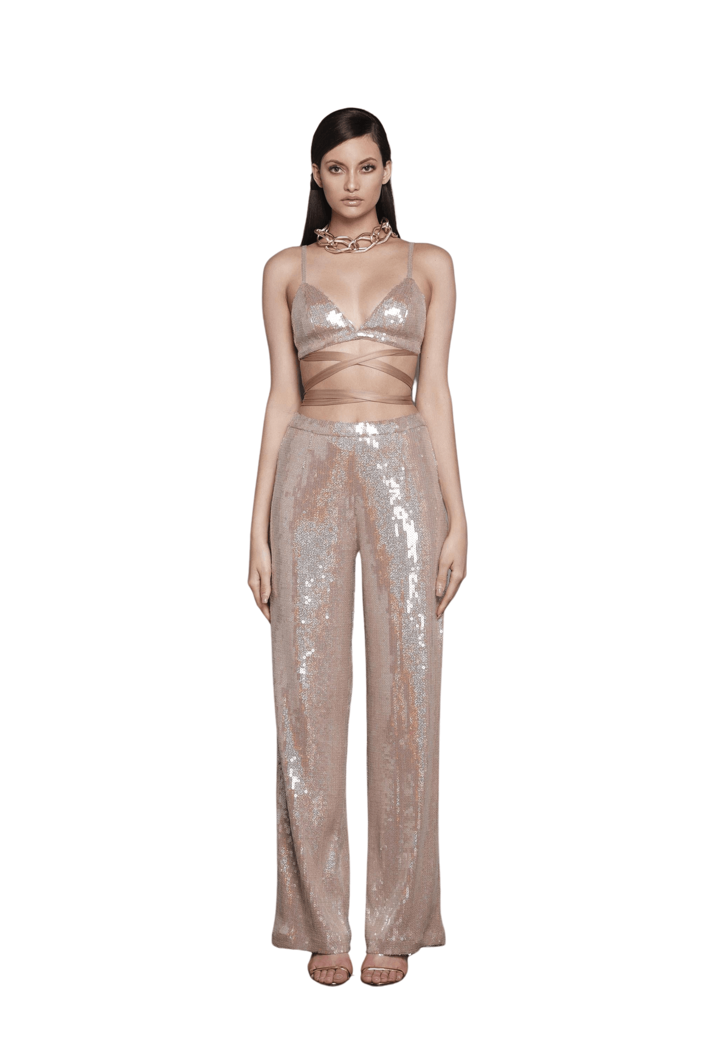 Capri Nude Sequin Bralette