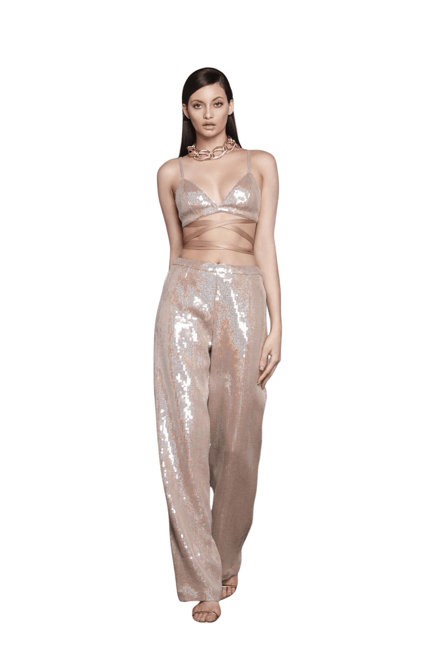 Capri Nude Sequin Bralette