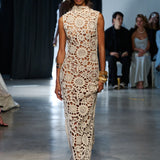 Casablanca Crochet High Neck Maxi Dress