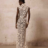 Casablanca Crochet High Neck Maxi Dress