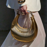 Cecile Midi Bag in Metalic Gold Napa Leather