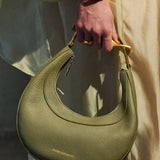 Cecile Midi Bag in Olive Pebbled Leather
