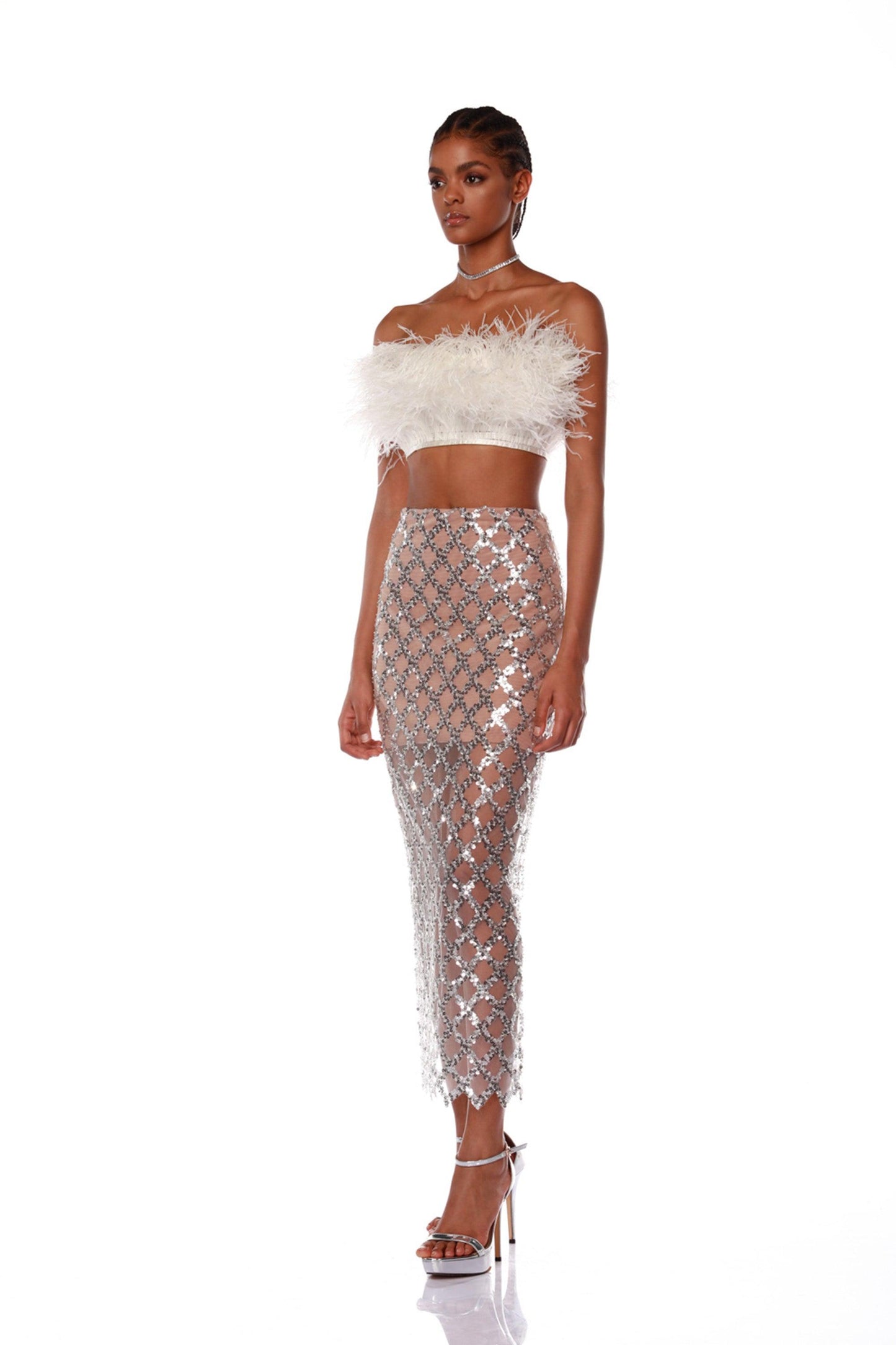 Afiya Blanc Feather Top