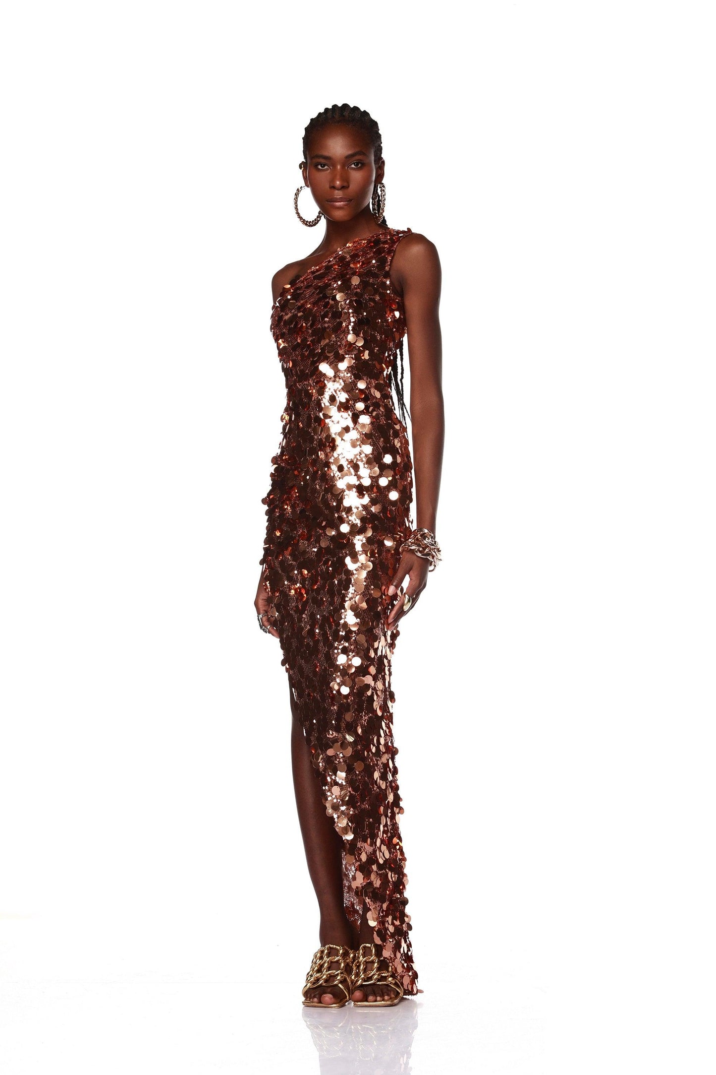 Farah One Shoulder Gold Gown - Pre Order
