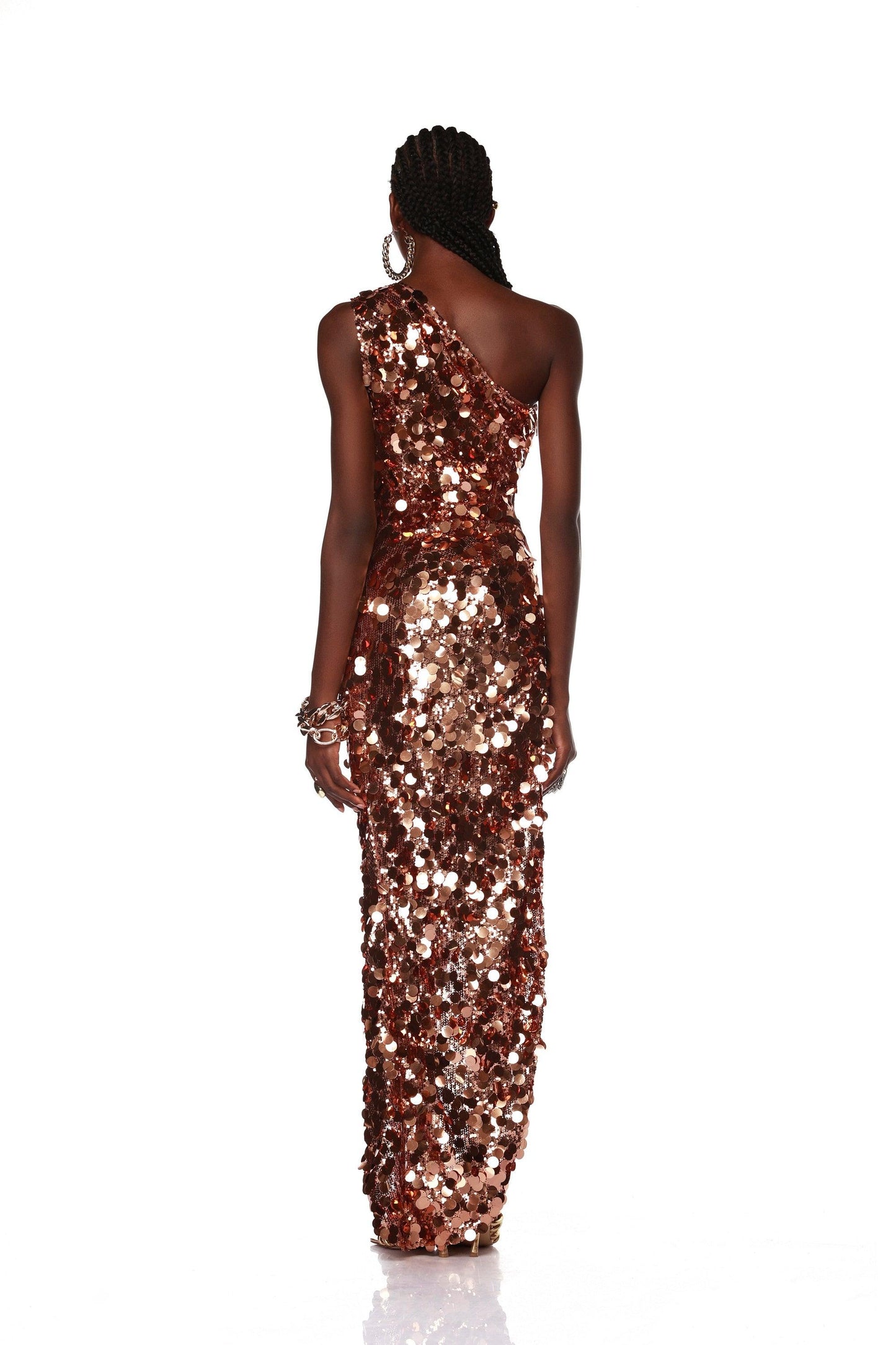 Farah One Shoulder Gold Gown - Pre Order