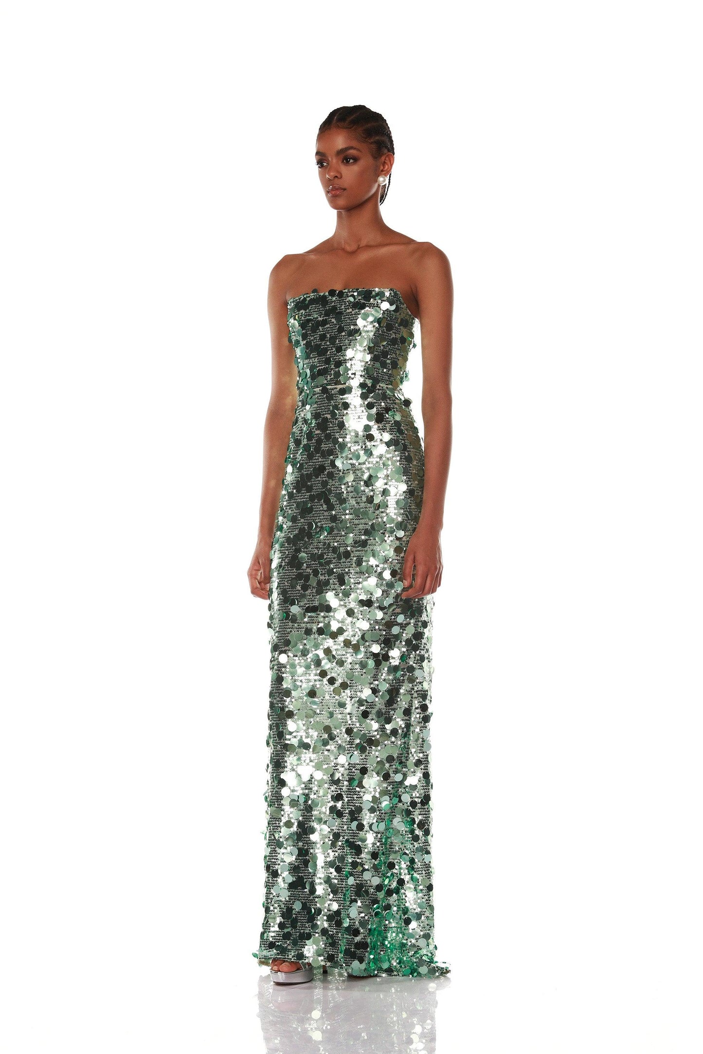 Farah Strapless Green Gown - Pre Order
