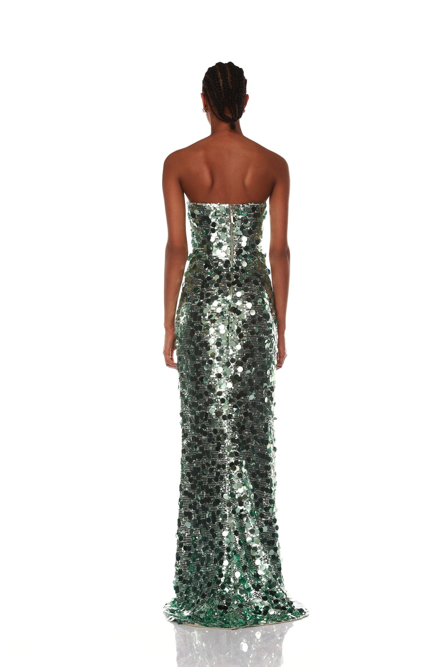 Farah Strapless Green Gown - Pre Order