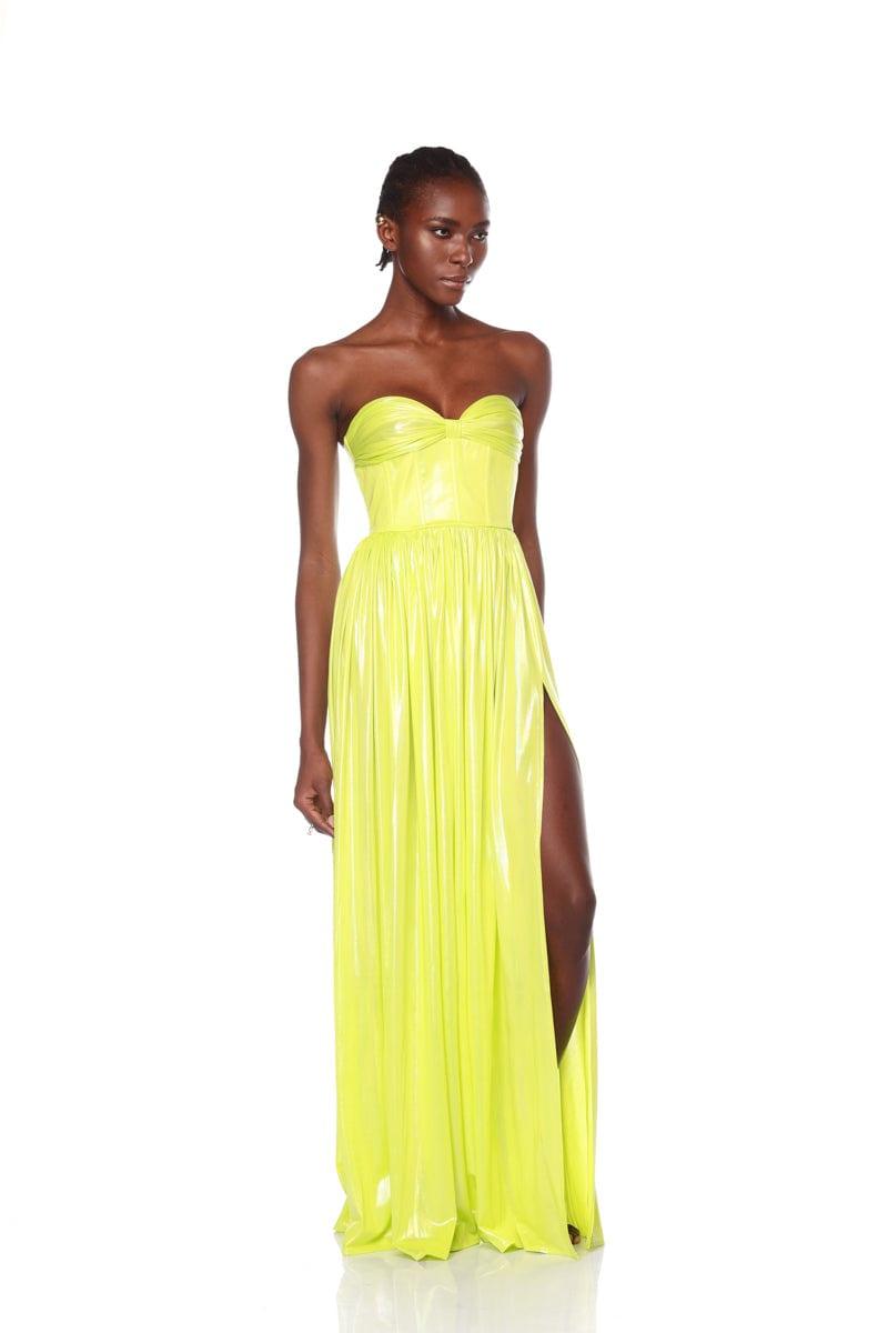 Florence Strapless Neon Green Gown