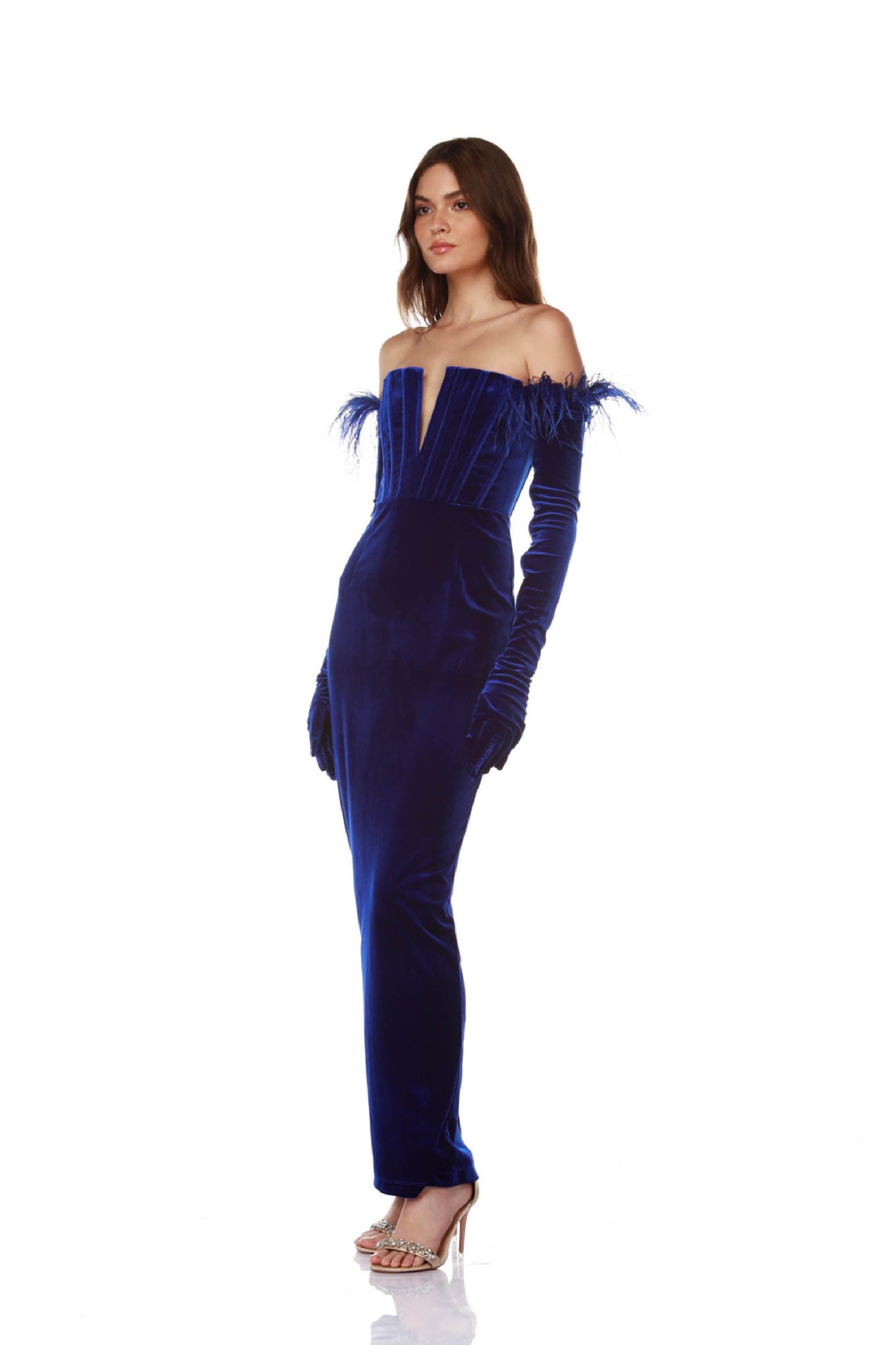 Florentina Cobalt Gown - BRONX AND BANCO