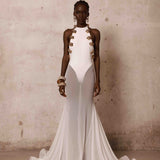 Kaya Sheer Illusion Metal Gown