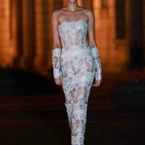 Paris Maraya Blanc Lace Maxi Dress