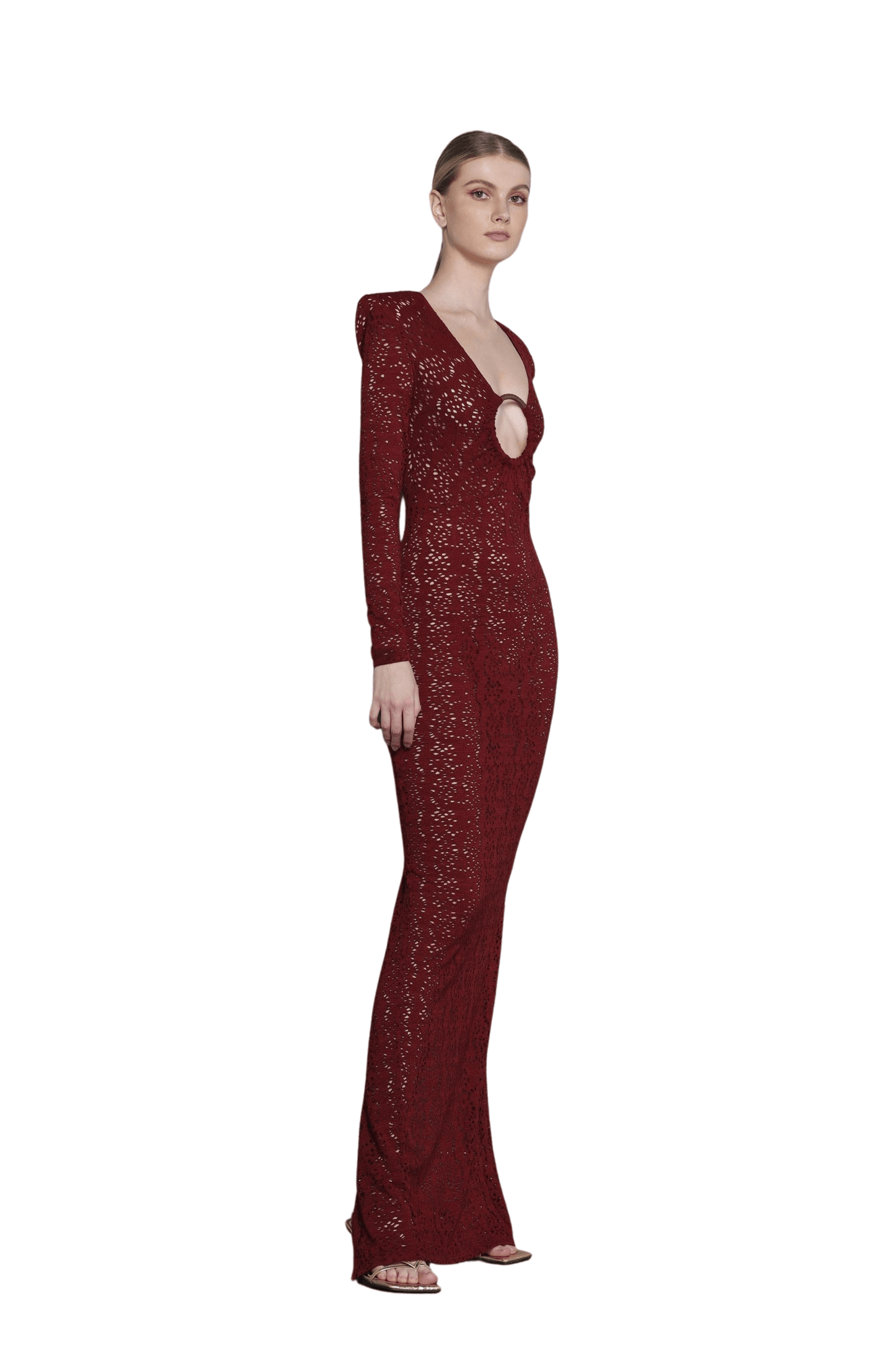 Mayan Maroon Maxi Dress