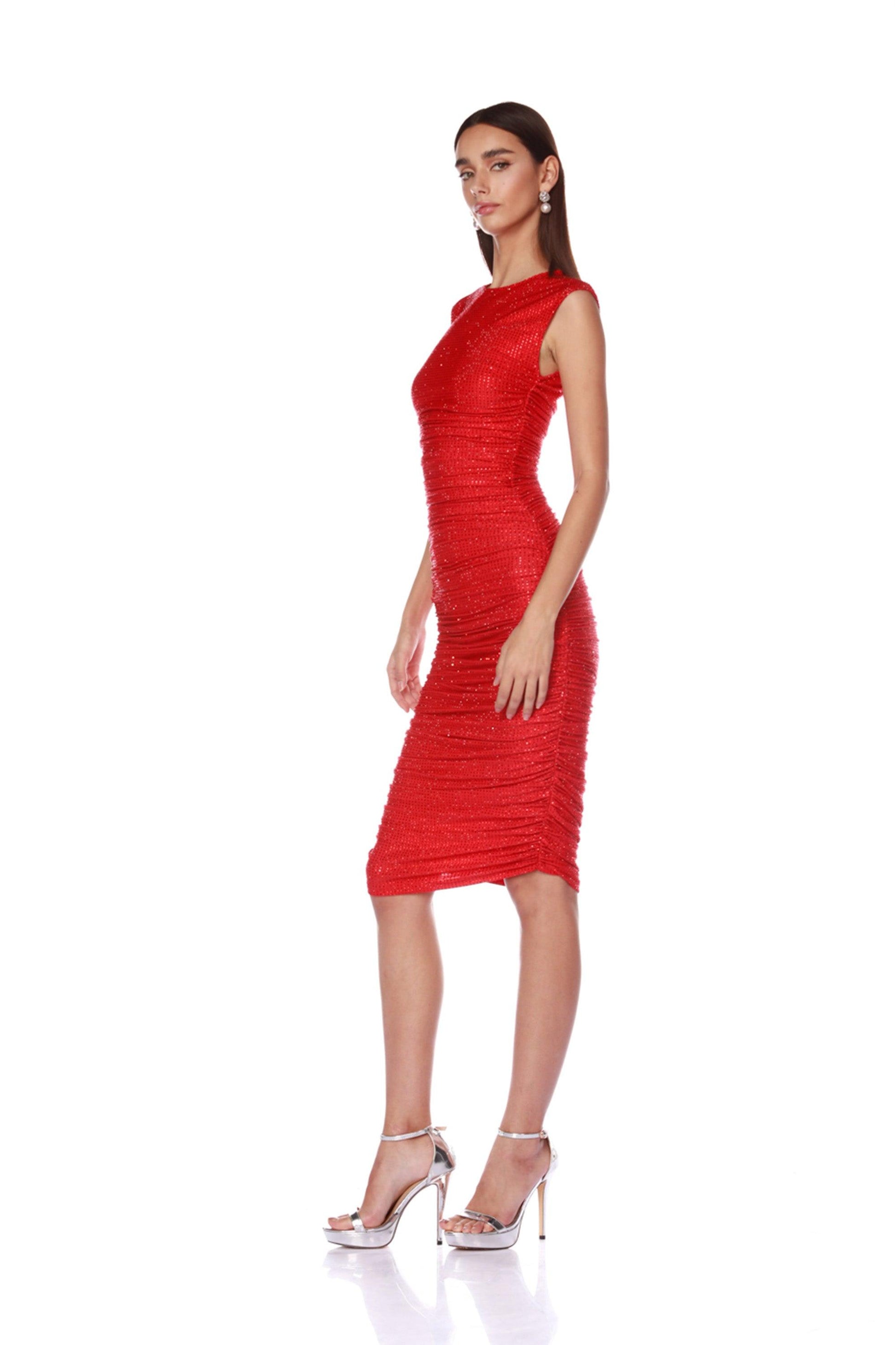 Maya Red Midi Dress - Pre Order - BRONX AND BANCO