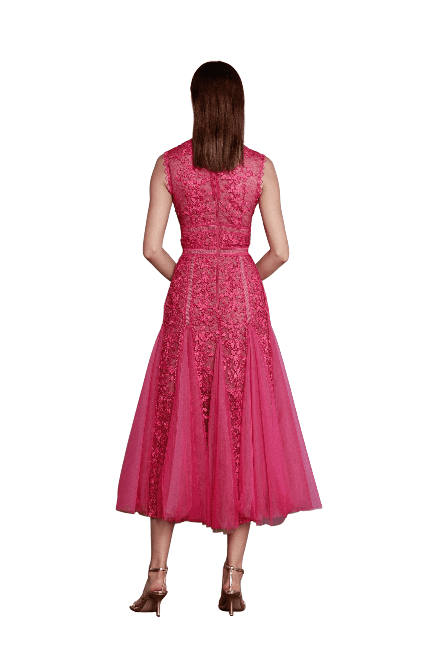 Megan Fuchsia Midi Dress