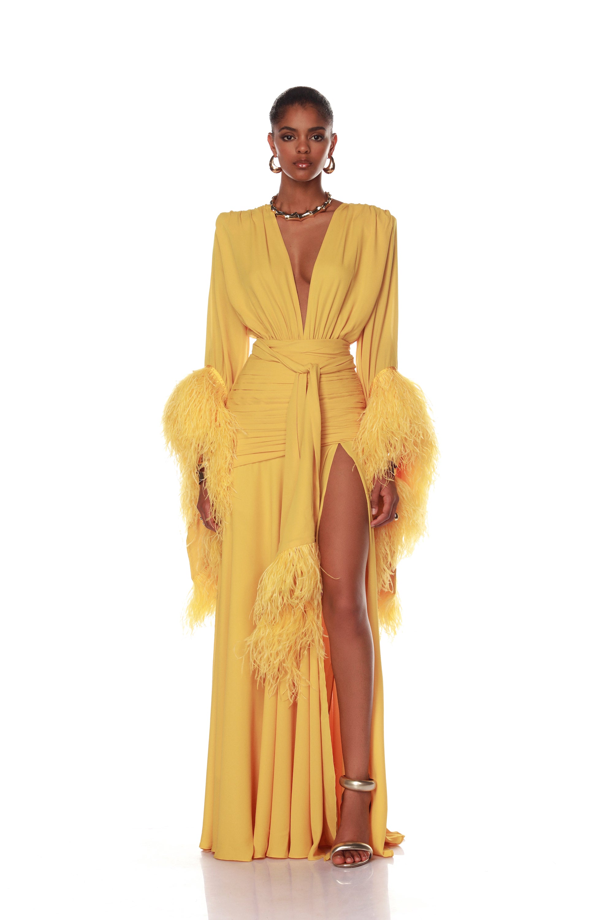 Geisha Mustard Maxi Dress – BRONX AND BANCO - Main Image