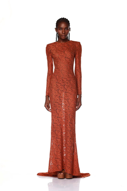 Electra Copper Lace Gown
