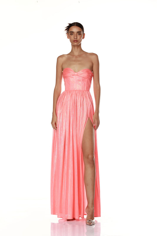 Florence Strapless Neon Pink Gown