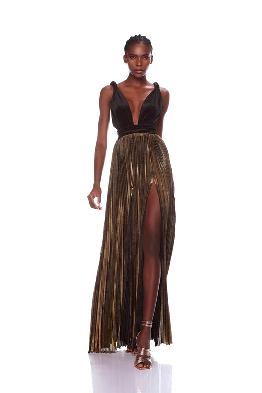Goddess Gold Velvet Gown