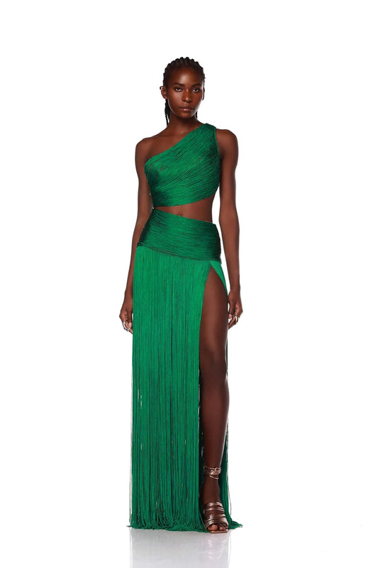 Jafari Sierra Green Sleeveless Gown