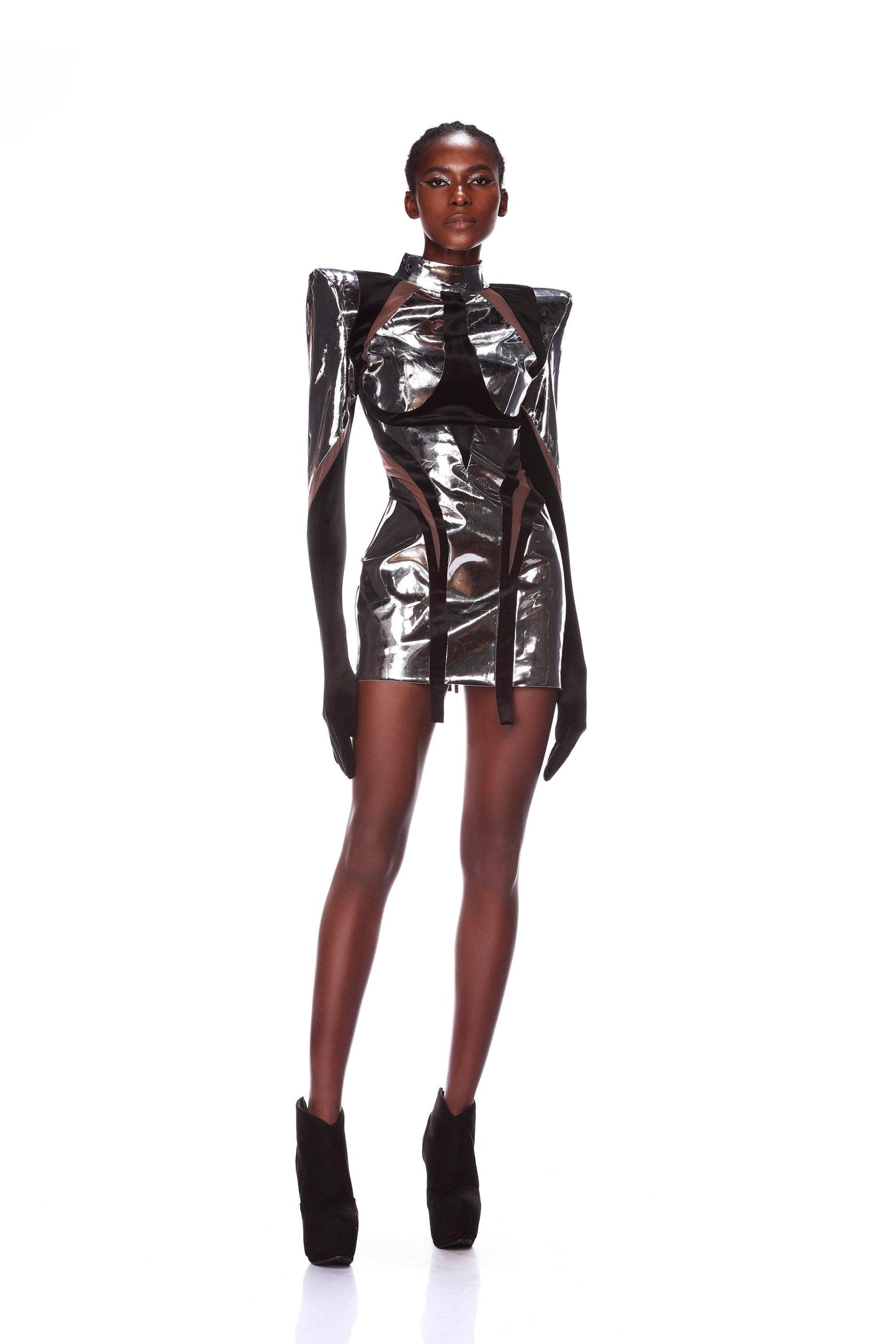 Doja Silver Mini Dress - Pre Order