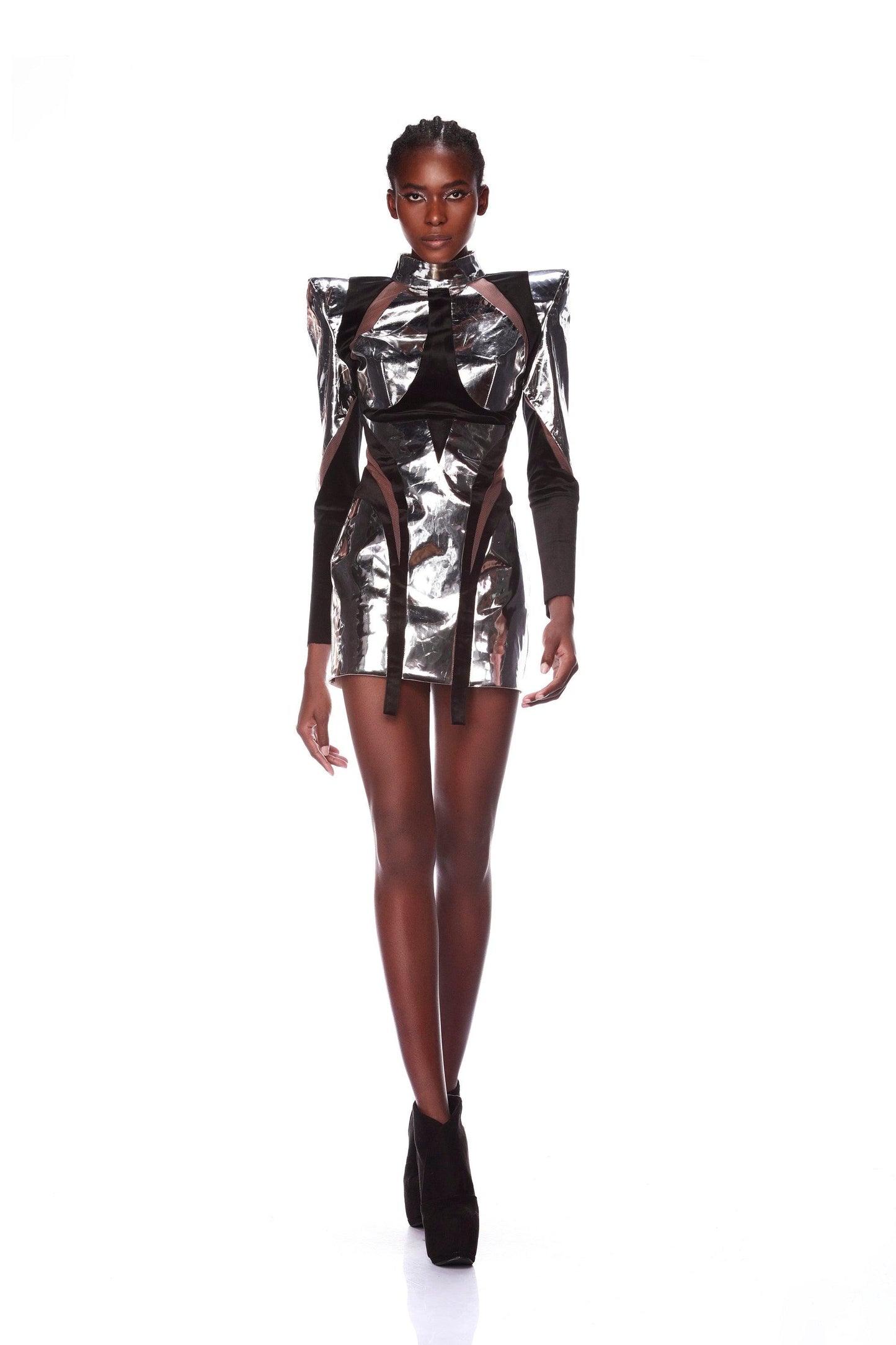 Doja Silver Mini Dress - Pre Order