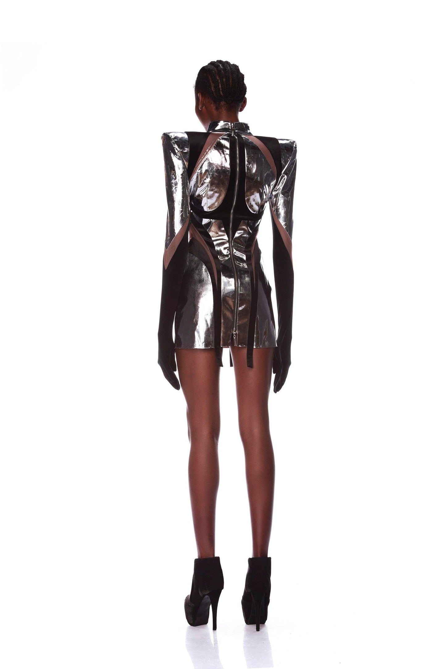 Doja Silver Mini Dress - Pre Order