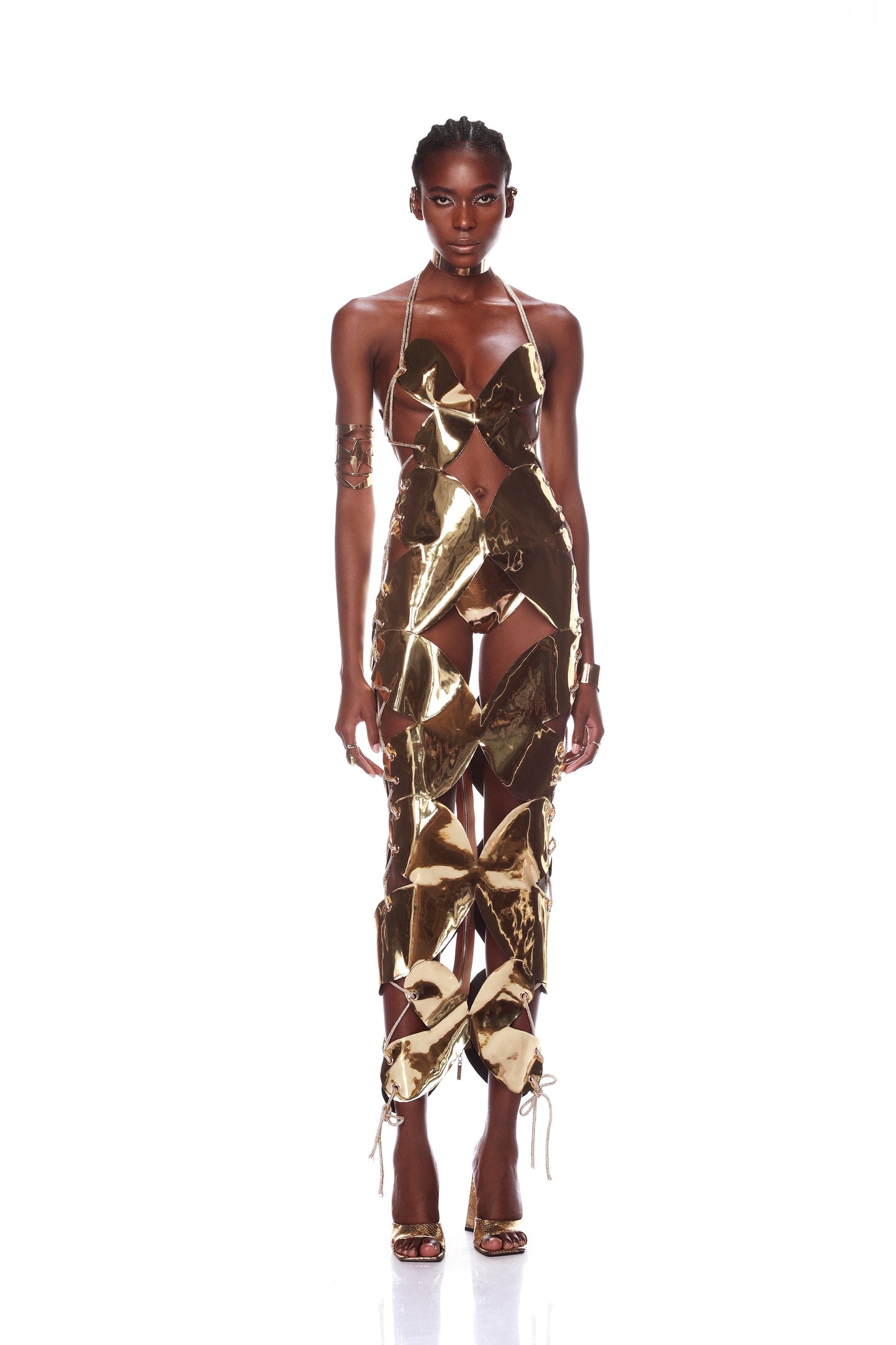 Butterfly Gold Cutout Gown - Pre Order