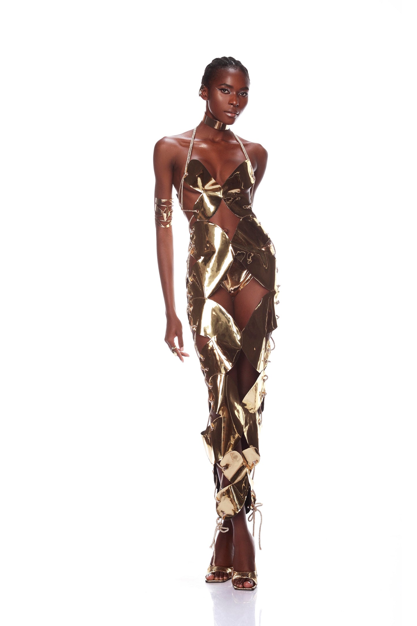 Butterfly Gold Cutout Gown - Pre Order