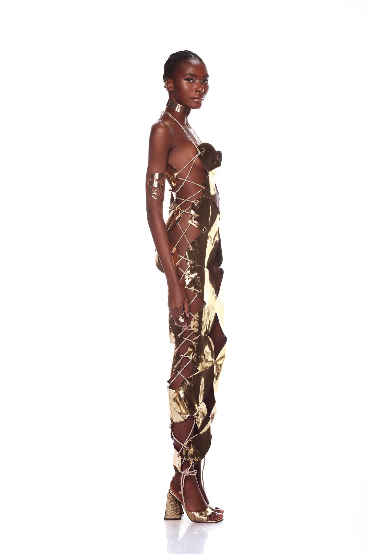 Butterfly Gold Cutout Gown - Pre Order