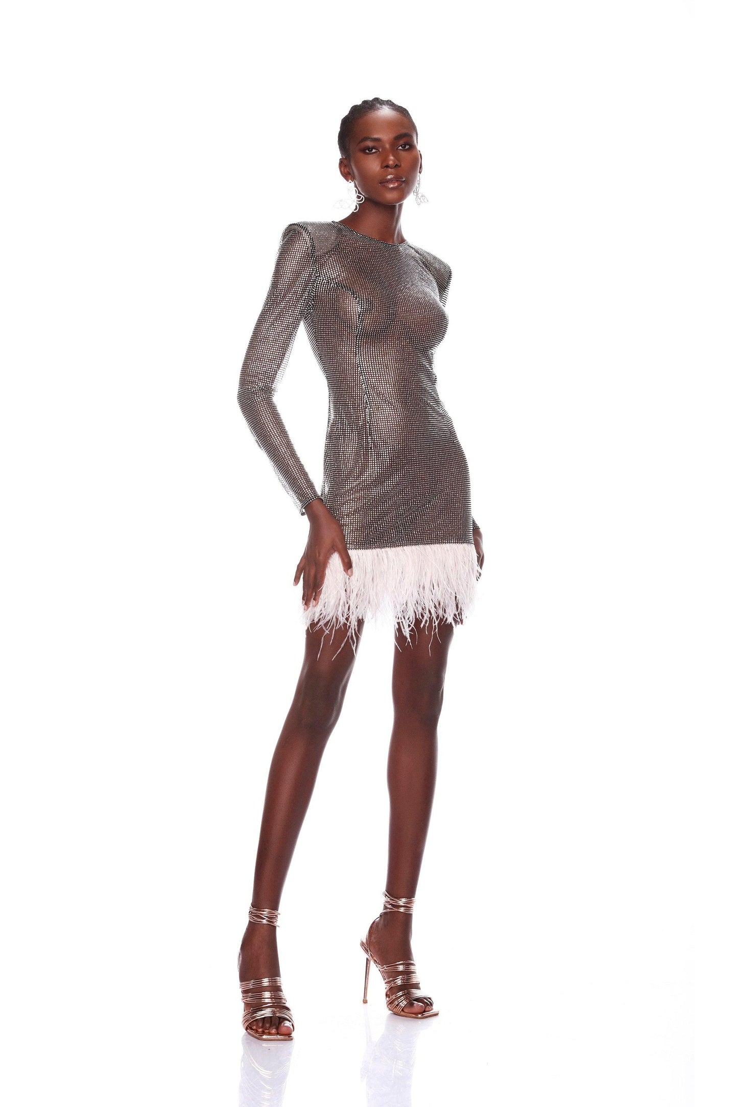 Webb Feather Mini Dress - Pre Order