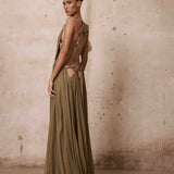 Zuri Cutout Gown + Marlowe Feather Bomber Jacket