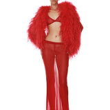 Hollis Top & Maxi Skirt Set + Marlowe Feather Bomber Jacket