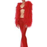 Hollis Top & Maxi Skirt Set + Marlowe Feather Bomber Jacket