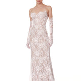 Kiera White Strapless Gown