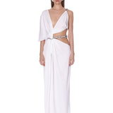 Morocco Blanc Asymmetrical Diamond Gown