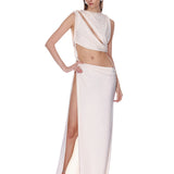 Morocco Sleeveless Cutout Diamond Gown